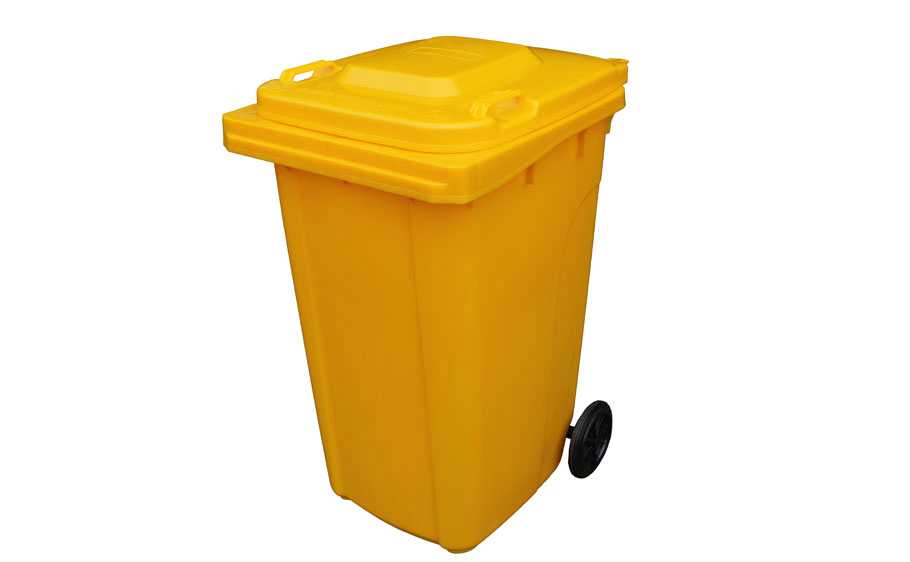 黄色塑料垃圾桶